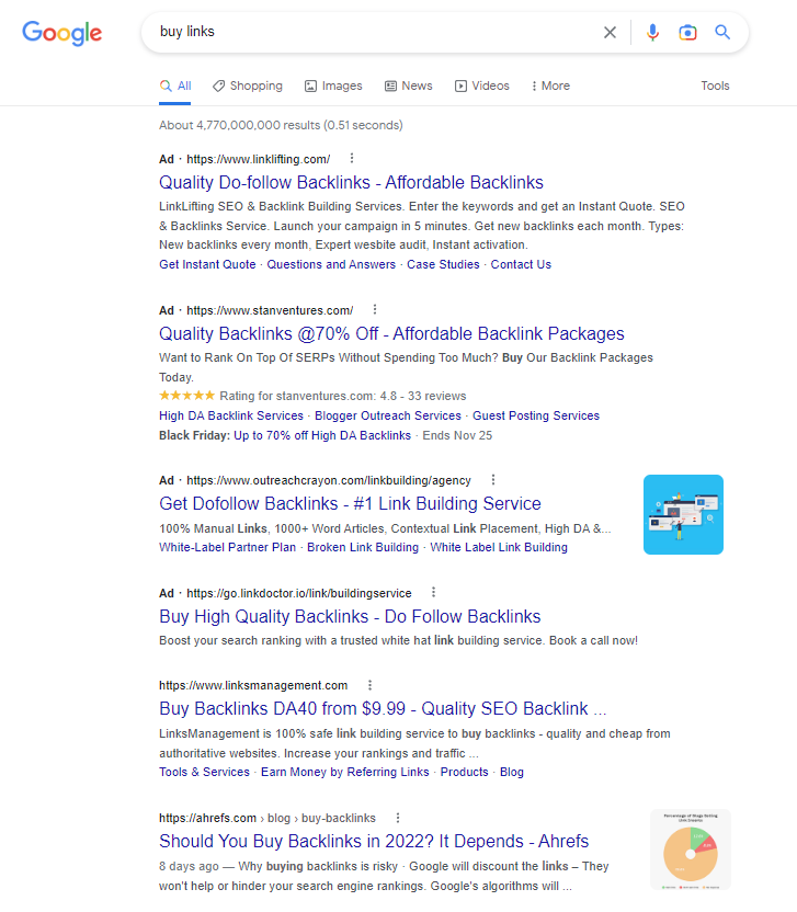 link serps seo